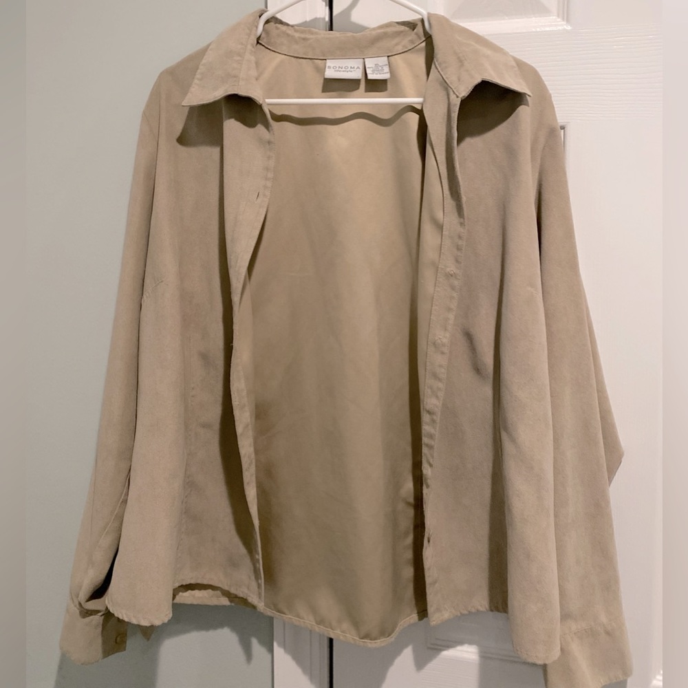 Sonoma Beige Button Down Blouse